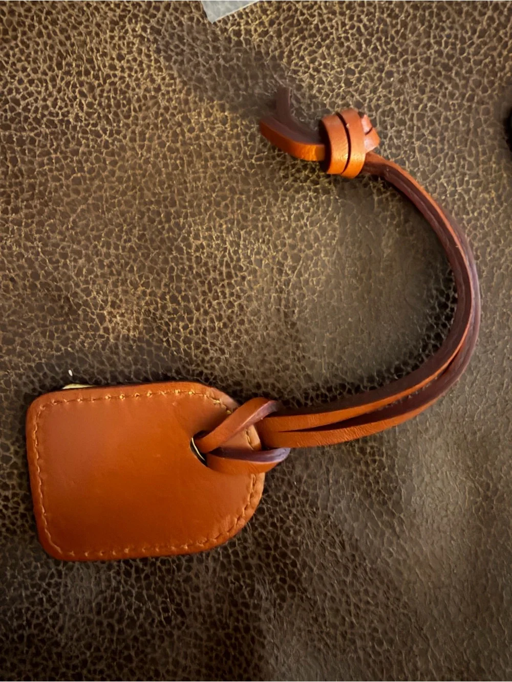 Dooney & Bourke Tan Leather Duck logo Brass Plate hangtag